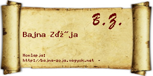 Bajna Zója névjegykártya